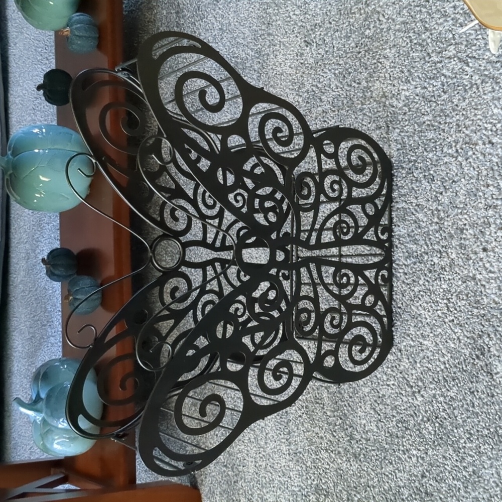 Black Butterfly Metal Magazine Holder